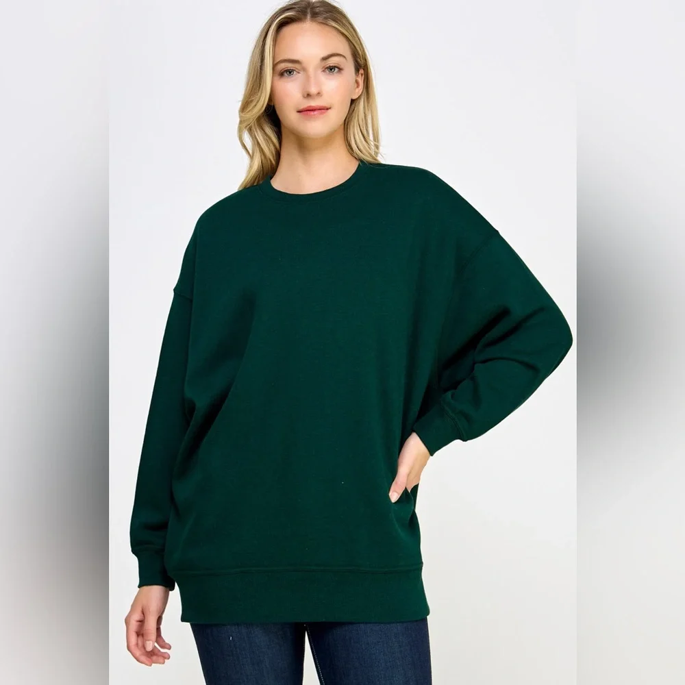 Women's Oversized Green Sweatshirt